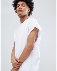 ASOS DESIGN Super Oversized Longline Sleeveless T Shirt In White