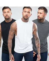 Asos Tank With Dropped Armhole 3 Pack Save