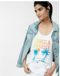 Express Tequilla Sunrise Lace Up Back Tank