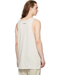 Essentials Three Pack Off White Jersey Tank Tops
