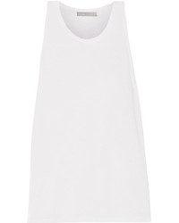 Vince Twist Back Cotton And Silk Blend Tank White