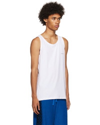 Versace Underwear Two Pack White Boat Neck Tank Tops