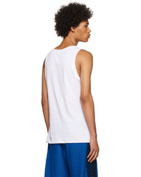 Versace Underwear Two Pack White Boat Neck Tank Tops