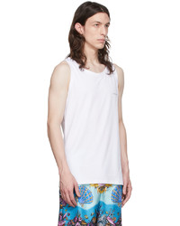 Versace Underwear Two Pack White Cotton Tank Tops