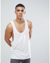 ASOS DESIGN Vest With Extreme Racer Back In White