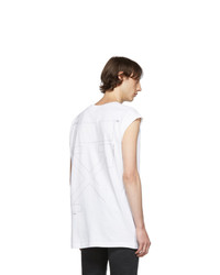 Off-White White And Silver Unfinished Tank Top