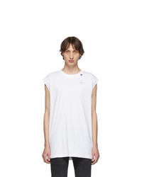 Off-White White And Silver Unfinished Tank Top