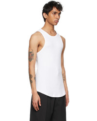 Nahmias White Cotton Cashmere Tank Top