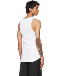 Nahmias White Cotton Cashmere Tank Top