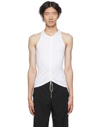 Dion Lee White Ruched Tank Top