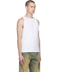 Y/Project White Twisted Shoulder Tank Top