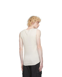 System White Wool Ribbed Tank Top