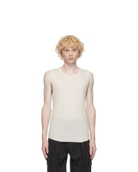 System White Wool Ribbed Tank Top