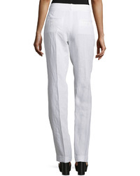 Michael Kors Michl Kors Collection Pleated Front Wide Leg Pants Optic White