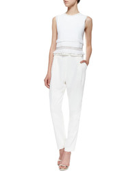 Derek Lam 10 Crosby Pleated Cropped Track Pant Trousers