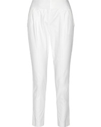Rebecca Taylor Stretch Cupro And Cotton Blend Tapered Pants