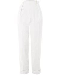 Topstitched Tapered Trousers