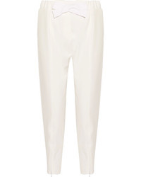 Topshop Unique Culpepper Crepe Tapered Pants White