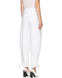Kenzo White High Waisted Tapered Trousers