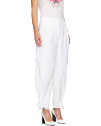 Kenzo White High Waisted Tapered Trousers
