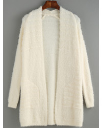 Fuzzy Long White Coat