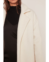 Missguided Textured Faux Wool Tailored Coat White
