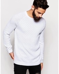 Asos Brand Lightweight Cable Knit Sweater In White