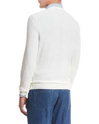 Ermenegildo Zegna Textured Crewneck Sweater Natural