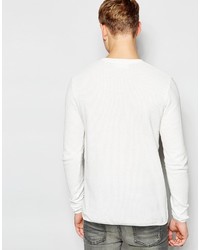 Solid Textured Knitted Sweater