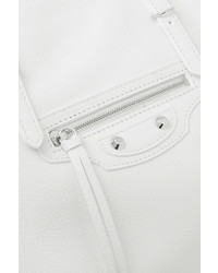 Balenciaga Paper Za A4 Textured Leather Tote White