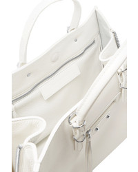 Balenciaga Papier A6 Textured Leather Tote White