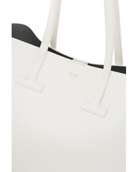 Tom Ford T Small Textured Leather Tote White