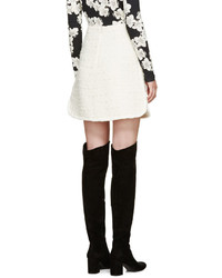 Giambattista Valli Ivory Textured A Line Skirt