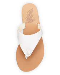 Ancient Greek Sandals Igia Leather Thong Sandal White