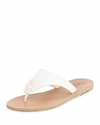 Ancient Greek Sandals Igia Leather Thong Sandal White