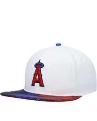PRO STANDARD White Los Angeles Angels Dip Dye Snapback Hat