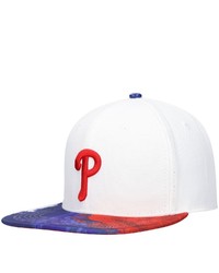 PRO STANDARD White Philadelphia Phillies Dip Dye Snapback Hat