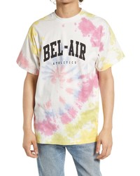 BEL-AIR ATHLETICS College Tie Dye Cotton Logo Tee In 00 White At Nordstrom