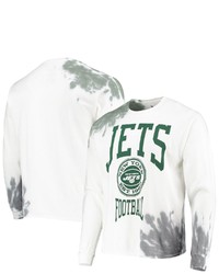 Junk Food Cream New York Jets Tie Dye Long Sleeve T Shirt