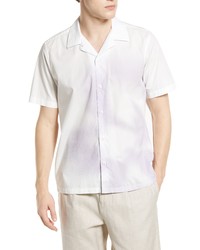 Ted Baker London Chetham Microcheck Short Sleeve Button Up Camp Shirt In Light Purple At Nordstrom