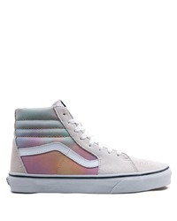 White Tie-Dye Suede High Top Sneakers