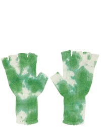 The Elder Statesman Green Tie Dye Hot Fingerless Gloves