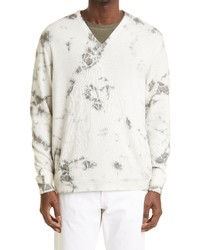Massimo Alba Kaleidoscope Painted V Neck Cashmere Sweater In Military At Nordstrom