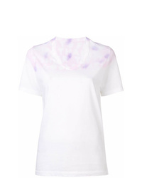 White Tie-Dye V-neck T-shirt