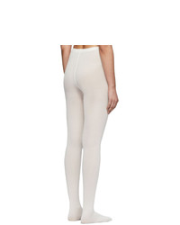 Wolford Off White Cotton Velvet Tights