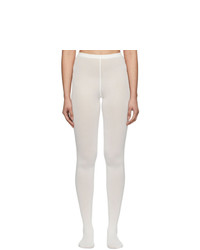 Wolford Off White Cotton Velvet Tights