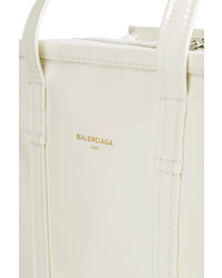 Balenciaga Bazar Large Patent Leather Tote White
