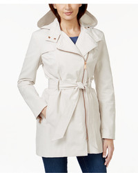 Vince Camuto Asymmetrical Hooded Trench Coat