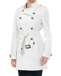 Minnie Rose Belted Trench Stretch Twill In White