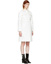 Courreges Courrges Off White Vinyl Belted Trench Coat